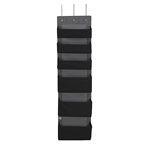 Household Essentials Black 6 Pouch Fabric Over The Door Organizer