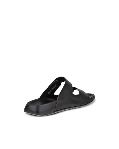 ECCO Women's Cozmo Two Band Button Slide Sandal, BLACK, 4-4.5
