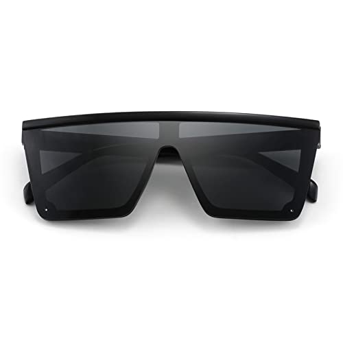 FEISEDY Kids Sunglasses, Flat Top Shield Square Sunglasses with Rimless Fashion Shades for Age 1-7, B4061