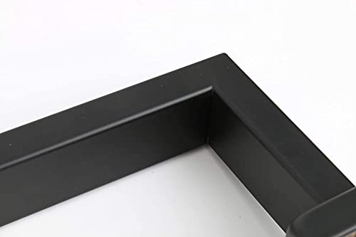 TocTen Bath Towel Rack - Square Base Thicken SUS304 Stainless Steel Towel Bar for Bathroom, Bathroom Accessories Towel Rod Heavy Duty Wall Mounted Towel Holder. (Black, 12)