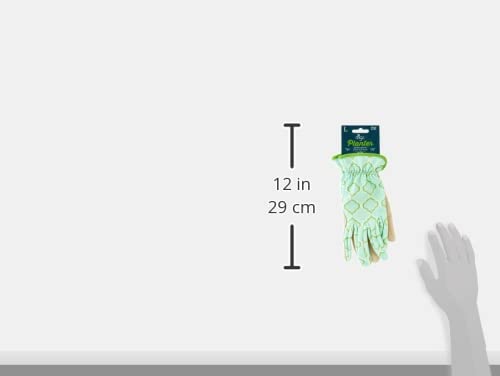 DIGZ 77211 Planter Pro Women's Gardening Gloves, Work Gloves with Touchscreen Compatible Fingertips, Geometric Pattern, Small, Beige