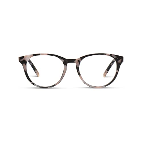 Peepers by PeeperSpecs Canyon Round Blue Light Blocking Reading Glasses, Gray Tortoise, 49 + 0