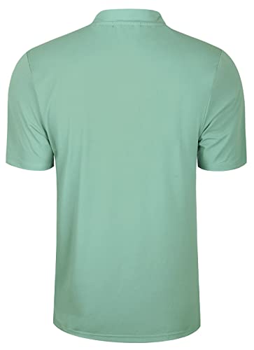 TAPULCO Quick Dry Henley Shirts for Men 3 Button Collarless Short Sleeve Sports Golf Tennis T-Shirt Breathable Soft Lightweight Casual Daily Tops Stripe Teal Medium