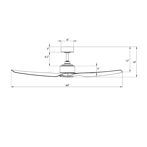 WAC Smart Fans Stella Indoor and Outdoor 3-Blade Smart Home Ceiling Fan 60in Matte Black with 3000K LED Light Kit and Remote Control Works with Alexa and iOS or Android App