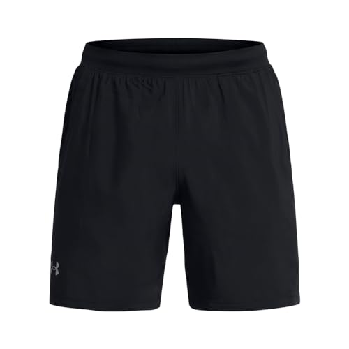 Under Armour Men's Launch Run 7-inch Shorts, (001) Black/Black/Reflective, Large