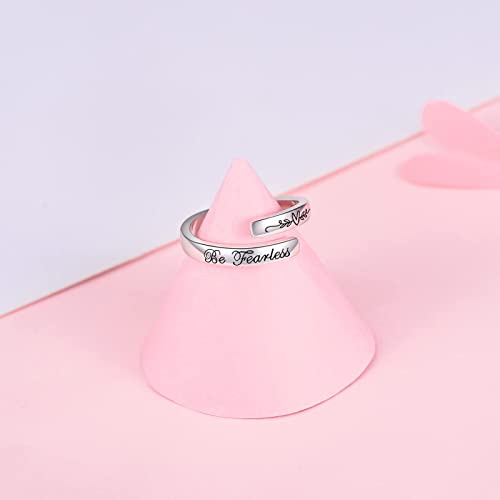 JXJL Silver Adjustable Ring Inspirational Jewelry S925 Sterling Wrap Open Ring for Women(You are my person)