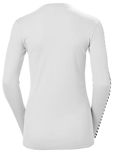 Helly-Hansen womens Lifa Long-sleeve Crewneck Thermal Baselayer Long Sleeve, 001 White, X-Small