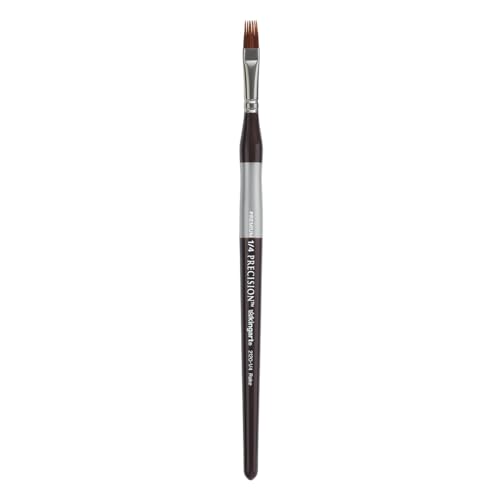 KINGART Premium Precision 2120-1/4 RAKE Series Artist Brush, Synthetic Amber Taklon, Short Ergonomic Comfort Handle, for Acrylic, Oil and Watercolor Paint, Size 1/4"