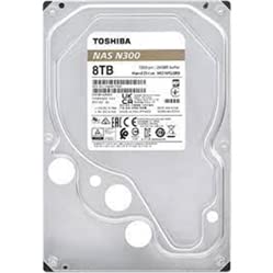 Toshiba N300 8TB NAS 3.5-Inch Internal Hard Drive - CMR SATA 6 GB/s 7200 RPM 256 MB Cache - HDWG480XZSTA, Silver