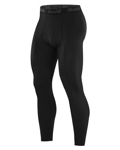 Runhit Men’s Compression Pants Running Tights Workout Leggings Athletic Base Layer Pants for Sports Yoga Basketball Red 3XL