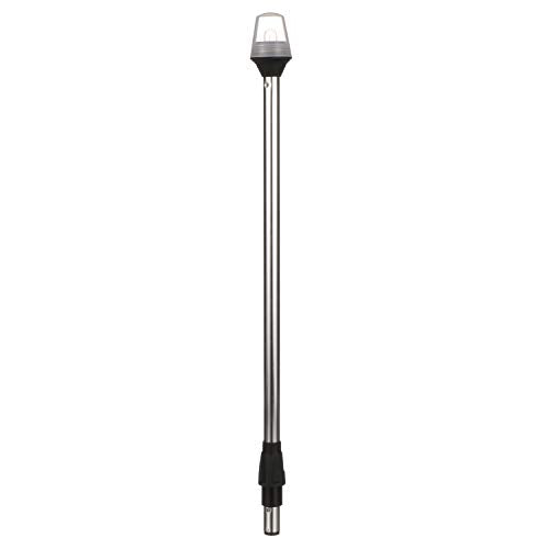 Attwood 5110-24-7 All-Round Frosted Globe Light, 2-Mile 360-Degrees Illumination, 9-Watt Wedge-Base Lamp, 24-Inch Pole