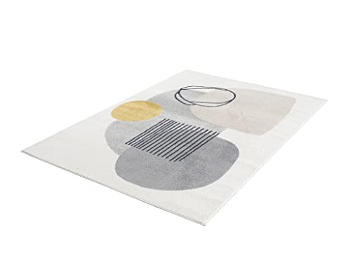 Abani Rugs Deco DEC130A Cream Minimalist Geometric Area Rug (Cream, 2' x 3')