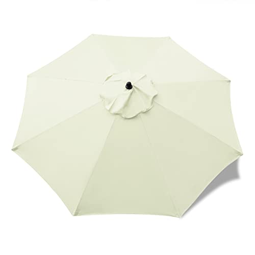 Sunnyglade 9ft Patio Umbrella Replacement Canopy Market Umbrella Top Canopy with 8 Ribs (Beige)