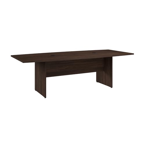 Bush Business Furniture 96-inch Office Conference Table with Wood Base, Boardroom Meeting Space for 8 Users, Hansen Cherry