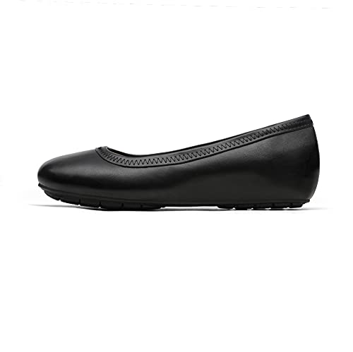 DREAM PAIRS Women's Dfa2112 Ballet White Flats Comfortable Dressy Work Low Wedge Arch Suport Flats Shoes, White Pu, Size 7.5