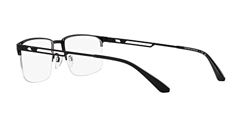 Emporio Armani Men's EA1143 Square Sunglasses, Matte Black/Demo Lens, 55 mm