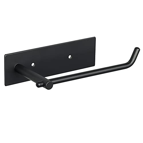 Alise Black Toilet Paper Holder,Bathroom Tissue Holder Toilet Paper Roll Holder Storage Dispenser,SUS304 Stainless Steel Paper Rack,Wall Mount with Self-Adhesive and Screws Drilling,GWLD5180-B