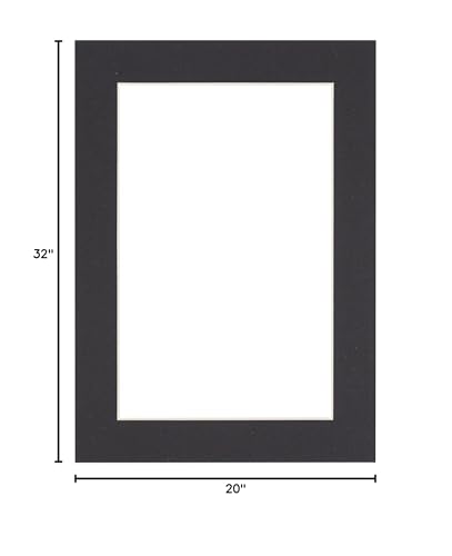 Crescent Colored Mat Board, 20 x 32 Inches, Smooth Black 921A, Pack of 10 - 405225