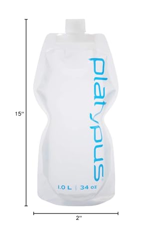 Platypus SoftBottle Flexible Water Bottle with Closure Cap, Platy Logo, 1.0-Liter