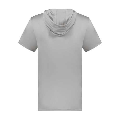 Holloway Men's Powered by Coolcore Short Sleeve Hoodie, Athletic Grey