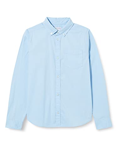 Amazon Essentials Boys' Uniform Long-Sleeve Woven Stretch Poplin Button-Down Shirts, Pack of 3, Blue, XX-Large