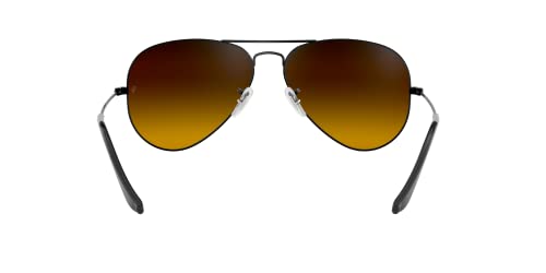 Ray-Ban RB3025 Classic Aviator Sunglasses, Black/Brown Gradient Mirrored Blue, 55 mm