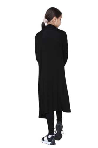 Loxdonz Kids Long Open Front Cardigan Coverup Boyfriend Cardigan Sweater for Girl's Beach Cover ups Kimono Maxi Duster (Royal Blue, 7-8 Years)