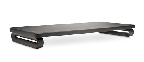 Kensington SmartFit Low Profile Monitor Stand for up to 40lbs Screens, Compact Desktop Stand Riser 3 Height Adjustable, Laptop Stand for Desk, PC Stand, Monitor Riser 9"x3"x11.5" - Black K52785W