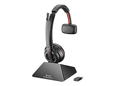 Plantronics - Savi 8210 Office - Wireless DECT Single-Ear (Mono) Headset - Noise Canceling Mic - Connects to Deskphone/PC/Mac - Works with Teams (Certified), Zoom & more