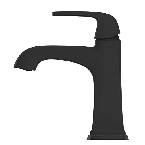 Pfister Bellance Bathroom Sink Faucet, Single Handle, Single Hole or 3-Hole, Matte Black Finish, LF042BLLB