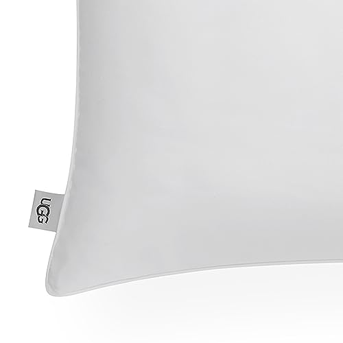 UGG 32238 Aimee Standard Basic Cooling Technology Bed Pillow and Sham Cover for Twin Full Queen Size Hypoallergenic Down Alternative Machine Washable Bedding Pillows, Standard, White, 20X28 inch