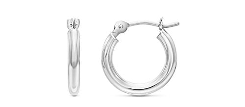 14k White Gold Classic Round Hoop Earrings (45mm (1.8 inch))…