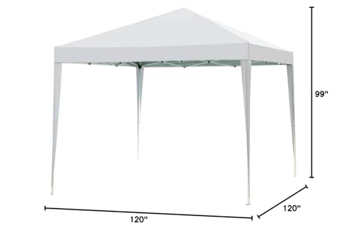Impact Canopy 10' x 10' Canopy Tent Gazebo with Dressed Legs, White