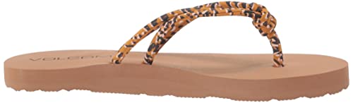 Volcom Girls Forever and Ever Sandal, Animal Print, 1 Big Kid