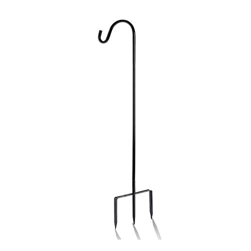 EXCMARK Shepherd Hook 32 inch 1/2 inch Thick Use at Weddings, Hanging Solar Lights, Lanterns, Bird Feeders, Metal Hanger Hook (Black,32inch). U.S. Patent.