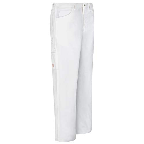 Red Kap Men's Dungaree Painter Pants, White, 40W x 32L