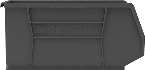 Akro-Mils AkroBins 30240 Plastic Hanging Stackable Storage Organizer Bin, 15-Inch x 8-Inch x 7-Inch, Black, 12-Pack