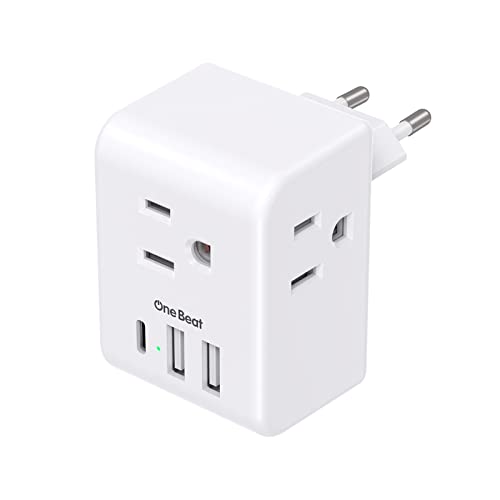 US to Japan Plug Adapter, 2 Prong to 3 Prong Outlet Adapter with 3 AC Outlets 3 USB Ports(1 USB C), Type A Travel Power Adapter for USA to Japanese Philippines China, Multi Plug Wall Outlet Extender
