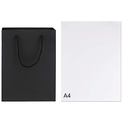 Sdootjewelry Kraft Paper Gift Bags With Handles - 50 Pcs Brown, 7.5 x 3.1 x 10.2'' - Shopping, Retail, Merchandise, and Craft