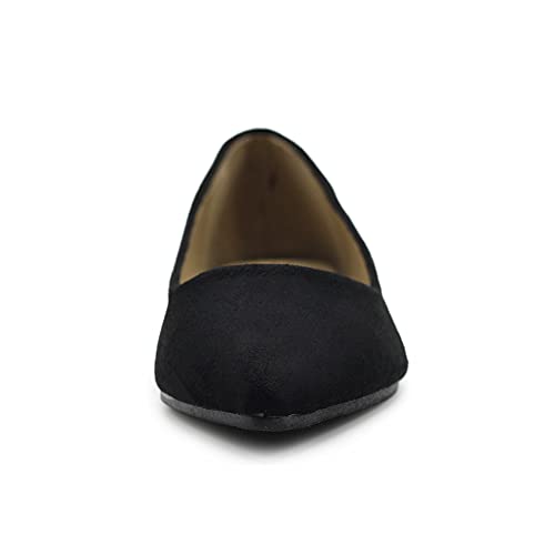 Ollio Women's Ballet Comfort Light Faux Suede Multi Color Shoe Flat ZM1038(11 B(M) US, Beige)