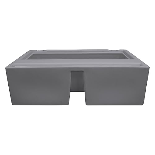 Wise 8WD100-1B-221 Deluxe Series 37" Pontoon Bench Seat Base Only (8WD100 Cushion Required to Complete), Grey