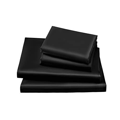 GOLAL Satin Sheets California King Size - 4 Pieces Luxury Silky Soft Bed Sheets, Wrinkle-Free Sage Green Satin Silk Sheet Set with 1 Deep Pocket Fitted Sheet, 1 Flat Sheet, 2 Pillow Cases