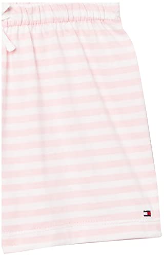 Tommy Hilfiger Girls' Sleeveless Cinched Waist Knit Romper, Rose Ruffle Flounce, 8-10
