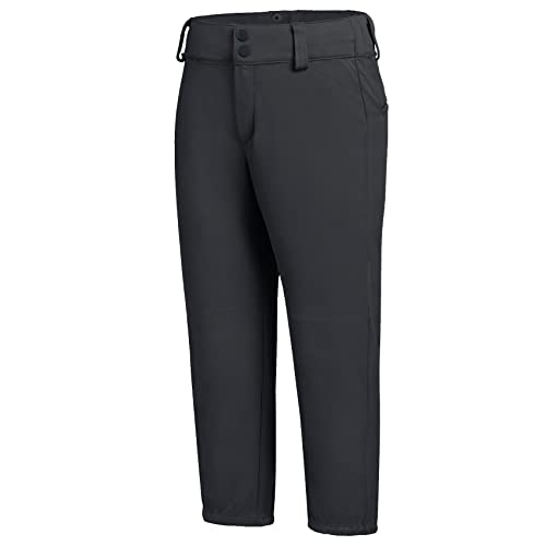 QBK 2T-13Years Girls' Softball Pants Kids' Youth Boys' Baseball Practice Pant Toddler tee Ball Pants(Black,3T)