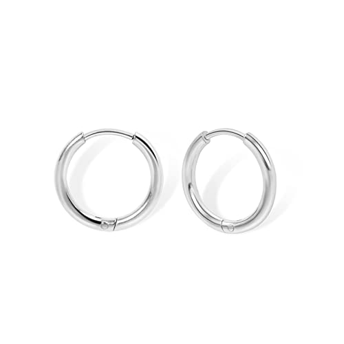 Small Gold Hoop Earrings Lightweight: Hinged Huggie Hoop Earrings for Lobe Cartilage Helix Tiny Hoops Earrings in Gold Plated for Women Men (Set of 1-5 Pairs)
