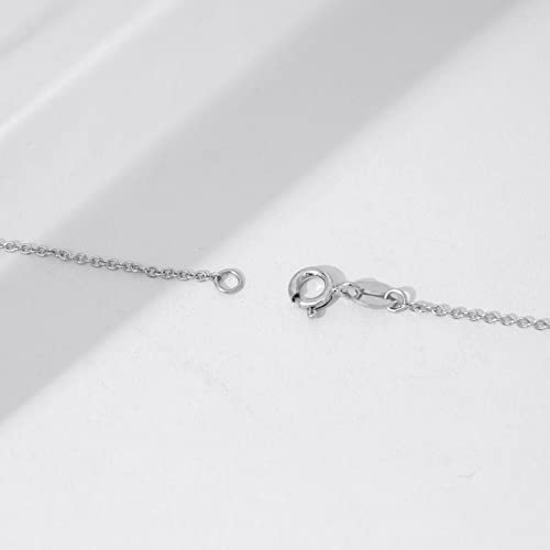 Amazon Essentials Platinum Plated Sterling Silver Station Necklace set with Infinite Elements Cubic Zirconia (6mm), 36" (previously Amazon Collection)