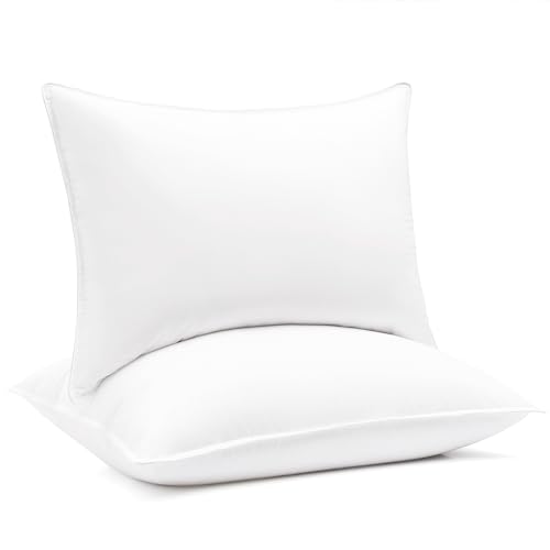 UNIKOME Hotel Collection Luxury Bed Pillows - 100% Cotton Standard Size Set of 2 Down Alternative Pillow Bedding Ultra Soft & Fluffy Pillow for Back, Stomach or Side Sleepers
