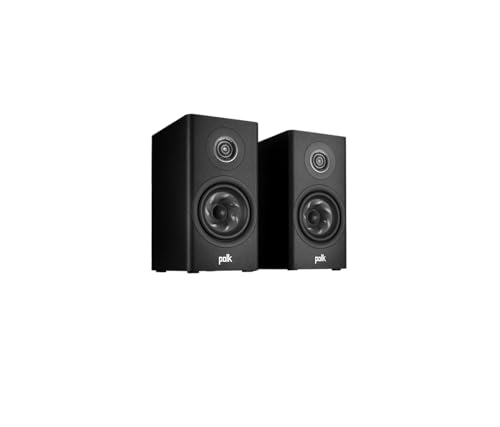 Polk Reserve R100 Small Bookshelf Speaker for Dynamic, Detailed Home Theater Audio, 1" Pinnacle Ring Tweeter & 5.25" Turbine Cone Woofer, Hi-Res, Dolby Atmos & IMAX Enhanced, Wall Mountable, Black