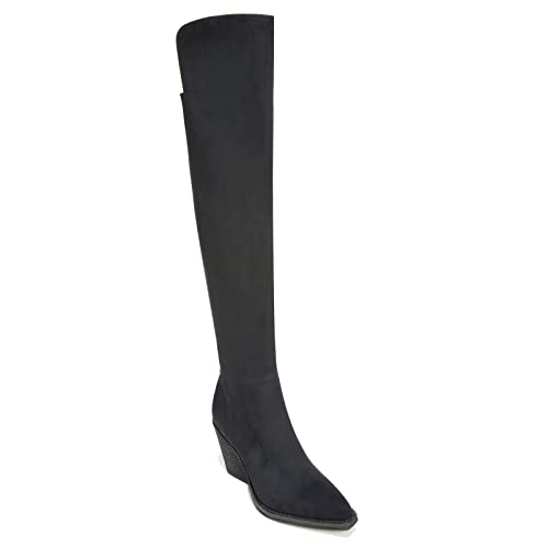 ZODIAC Women's Ronson-wc,Black Faux Suede Wide Calf,5