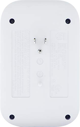 Philips 4-Outlet Extender 2-USB Surge Protector, Wall Adapter with Light-Sensing Night Light, Side Access, 3-Prong, Charging Station, SPP6241WC/37, White, 1 Pack